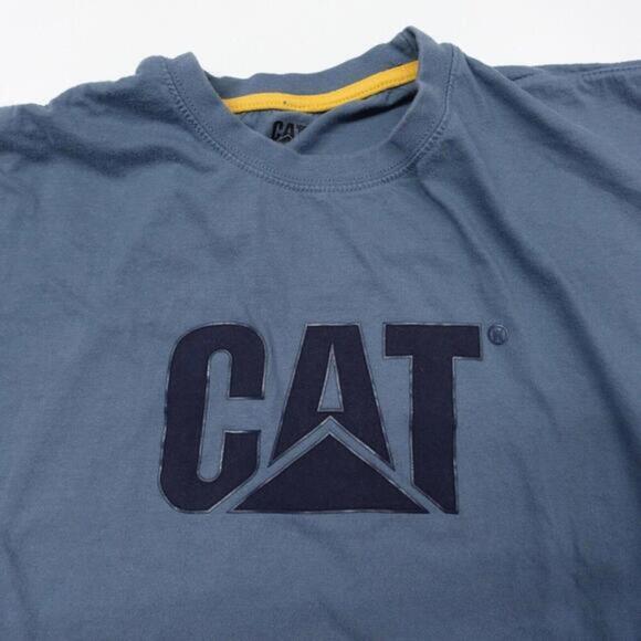 CAT T-Shirt Men's Size Large Gray 100% Cotton Short Sleeve Crew Neck Pullover - Picture 2 of 6